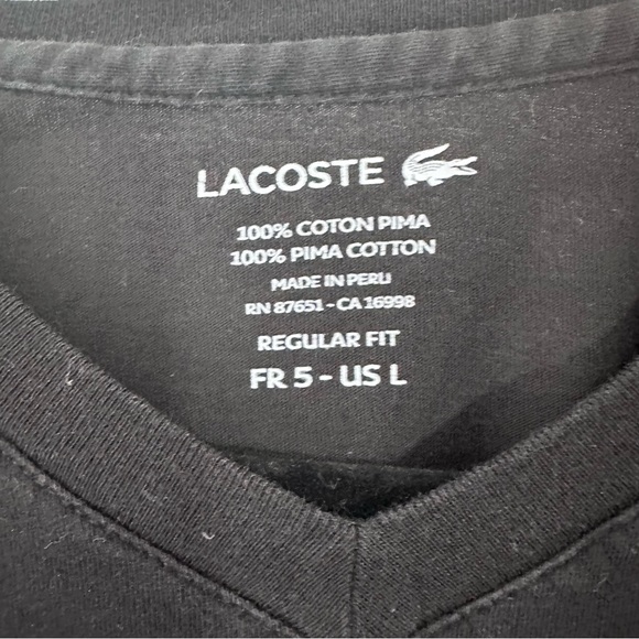 Men’s Black Lacoste Regular Fit Size L - Picture 3 of 5